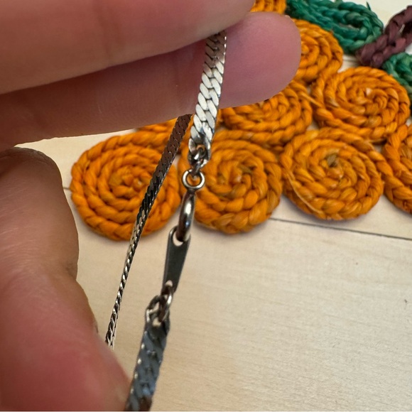 Herringbone Chain Bracelet Marked Korea Silver Tone Classic - Picture 2 of 8